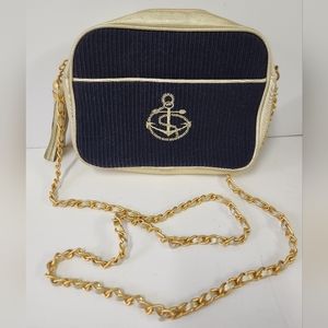 Nautical themed purse, gold and black